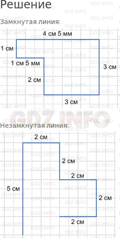 Решение 1: Страница 13 №7, Часть 1 — ГДЗ по Математике 3 класс: Дорофеев Г.В. | По клеткам тетради начерти замкнутую и незамкнутую ломаные линии, состоящие из 6 звеньев, так, чтобы длина каждой линии была равна 15 см.