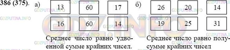 Решение 1: Номер №386 — ГДЗ по Математике 5 класс: Виленкин Н.Я. | Найдите пропущенное число: