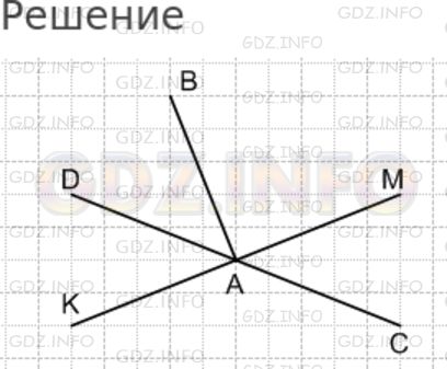 Решение 1: Номер №23 — ГДЗ по Математике 5 класс: Дорофеев Г.В. | Скопируйте отрезок AB (рис. 1.18).<br /><br />От точки A отсчитайте 5 клеток вправо, 2 клетки вниз и отметьте точку C. Проведите отрезок AC. От точки A отсчитайте 5 клеток влево, 2 клетки вверх и отметьте точку D. Проведите отрезок AD. Отрезок AC равен отрезку AB. Отрезки AC и AD равны отрезку AB. Поступая аналогично, начертите отрезки AM и AK, равные AB.