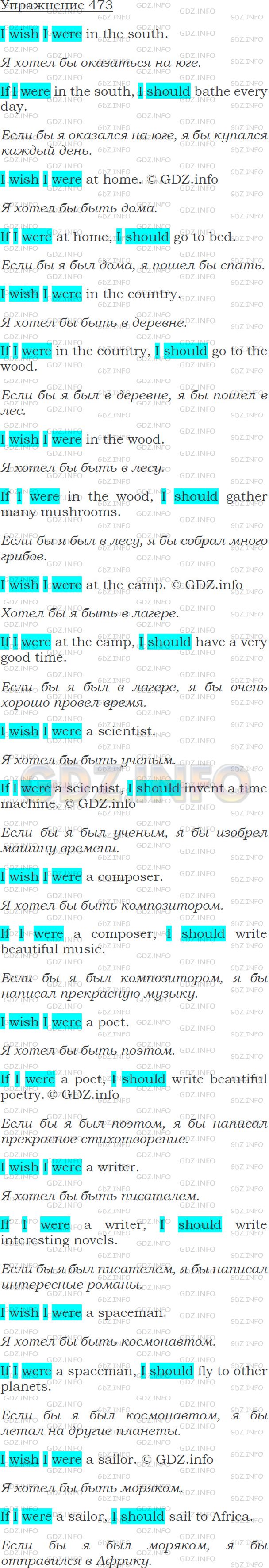 Решение 1: Упражнение №473 — ГДЗ по Английскому языку: Голицынский Ю.Б. | 