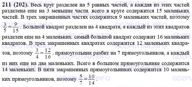 Решение 1: Номер №211 — ГДЗ по Математике 6 класс: Виленкин Н.Я. | Используя рисунок 9, объясните, почему равны дроби: