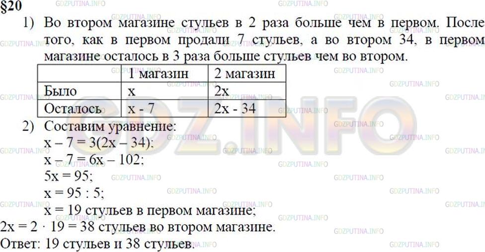 Решение 1: Контрольное задание №1, Параграф 20 — ГДЗ по Математике 6 класс: Зубарева, Мордкович | 