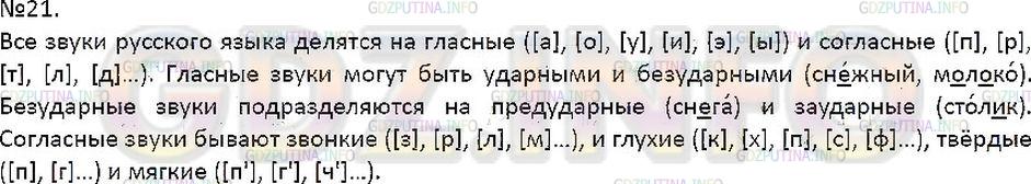 Решение 1: Упражнение №21 — ГДЗ по Русскому языку 7 класс: Разумовская М.М. | 