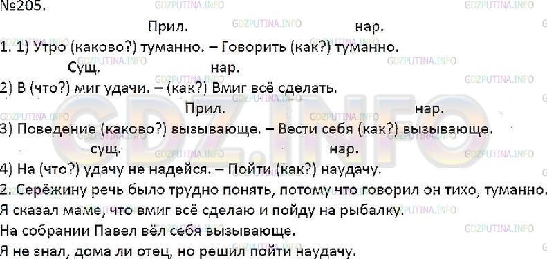 Решение 1: Упражнение №205 — ГДЗ по Русскому языку 7 класс: Разумовская М.М. |