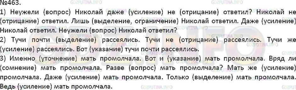 Решение 1: Упражнение №463 — ГДЗ по Русскому языку 7 класс: Разумовская М.М. | 