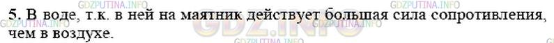 Решение 1: Вопрос №3, Параграф 26 — ГДЗ по Физике 9 класс: Пёрышкин А.В. | Где быстрее прекратятся колебания маятника — в воздухе или в воде? Почему? (Начальный запас энергии в обоих случаях одинаков.)