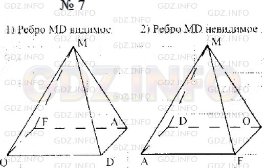 Решение 2: Страница 17 №7, Часть 1 — ГДЗ по Математике 4 класс: Дорофеев Г.В. | Перечерти в тетрадь пирамиду, изображенную на рисунке, так, чтобы ребро MD было: