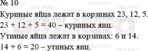 Решение 2: Страница 97 №10, Часть 1 — ГДЗ по Математике 4 класс: Дорофеев Г.В. | (Старинная задача). У продавца шесть корзин. В одних корзинах лежат только курин