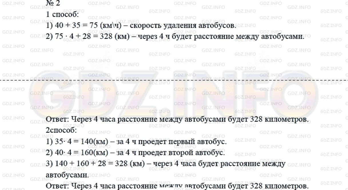 Решение 2: Страница 40 №2, Часть 2 — ГДЗ по Математике 4 класс: Дорофеев Г.В. | Из двух городов, расстояние между которыми 28 км, отправились одновременно в про