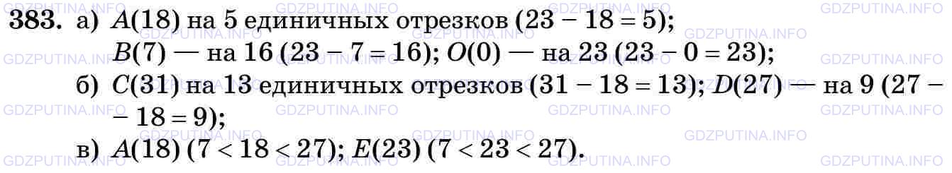 Решение 2: Номер №383 — ГДЗ по Математике 5 класс: Виленкин Н.Я. | На координатном луче даны точки А(18), В(7), С(31), 0(27), Е(23), 0(0). Какие из