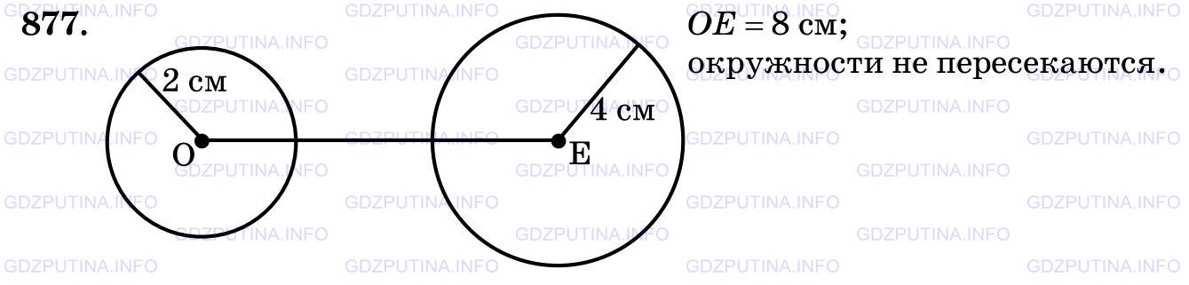Решение 2: Номер №877 — ГДЗ по Математике 5 класс: Виленкин Н.Я. | Отметьте точки О и Е так, чтобы ОЕ = 8 см. Постройте окружность с центром О и ра