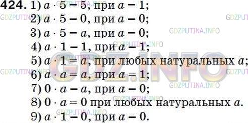 Решение 2: Номер №412 — ГДЗ по Математике 5 класс: Мерзляк А.Г. | При каких значениях a верно равенство:<br />1) a * 5 = 5;<br />2) a * 5 = 0;<br 
