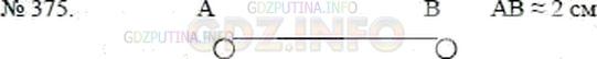 Решение 2: Номер №375 — ГДЗ по Математике 5 класс: Никольский С.М. | Отметьте в тетради две точки. Определите на глаз расстояние между ними. Начертит