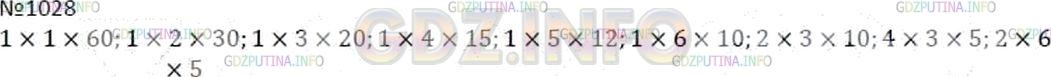 Решение 2: Номер №1028 — ГДЗ по Математике 5 класс: Дорофеев Г.В. |