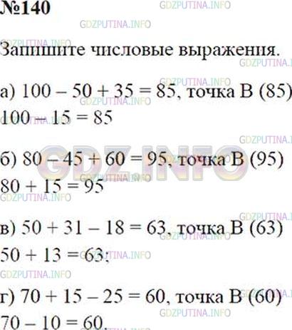 Решение 2: Номер №140 — ГДЗ по Математике 5 класс: Зубарева, Мордкович | Запишите числовое выражение для координаты точки B (рис. 30). Постарайтесь замен