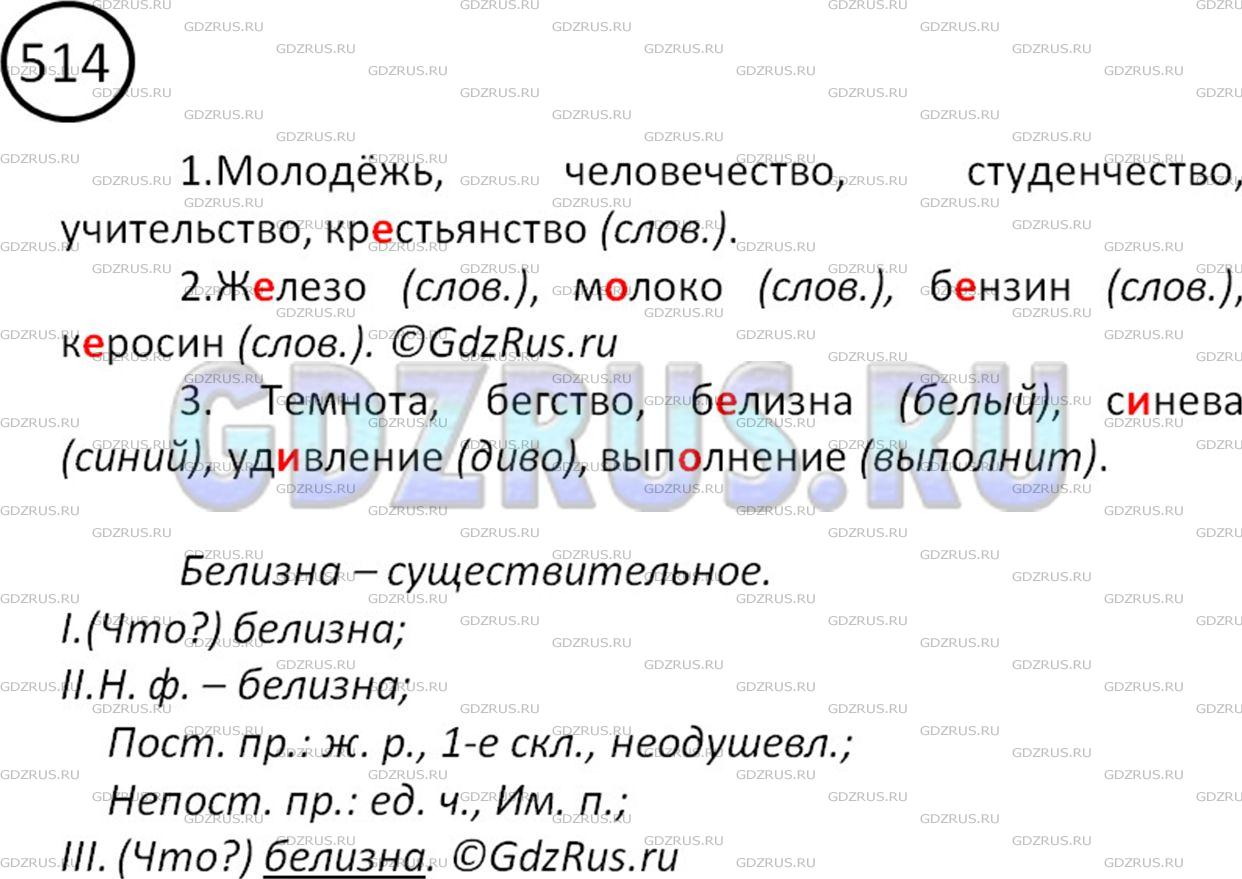 Решение 2: Номер №514 — ГДЗ по Русскому языку 5 класс: Ладыженская Т.А. | Запишите существительные, имеющие форму только единственного числа. Продолжите п