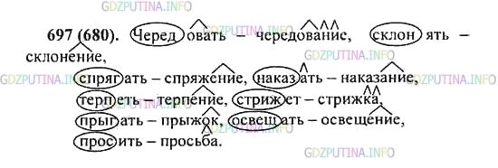 Решение 2: Упражнение №697 — ГДЗ по Русскому языку 5 класс: Разумовская М.М. | Запишите, от какого глагола и как образовано каждое существительное. Выделите ко