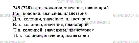 Решение 2: Упражнение №745 — ГДЗ по Русскому языку 5 класс: Разумовская М.М. | Подберите и просклоняйте в единственном числе слова на −ия, −ие,− ий. Употребляе