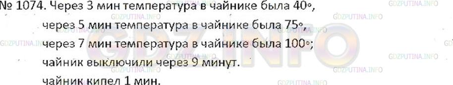Решение 2: Номер №1074 — ГДЗ по Математике 6 класс: Никольский С.М. | На рисунке 130 показан график изменения температуры Т (в градусах по Цельсию) во