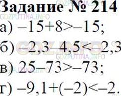 Решение 2: Номер №214 — ГДЗ по Математике 6 класс: Зубарева, Мордкович | Не выполняя вычислений, сравните:<br />а) −15 + 8 и −15;<br />б) −2,3 − 4,5 и −