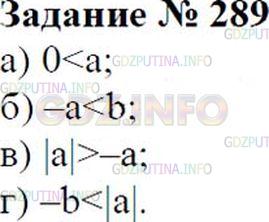 Решение 2: Номер №289 — ГДЗ по Математике 6 класс: Зубарева, Мордкович | Известно, что a и b − положительные числа. Сравните:<br />а) 0 и a;<br />б) −a и