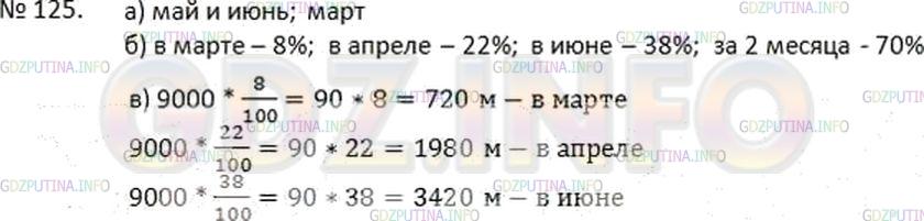 Решение 2: Номер №125 — ГДЗ по Математике 6 класс: Дорофеев Г.В. | Бригада строителей проложила асфальтовую дорогу длиной 9 км за четыре месяца. На