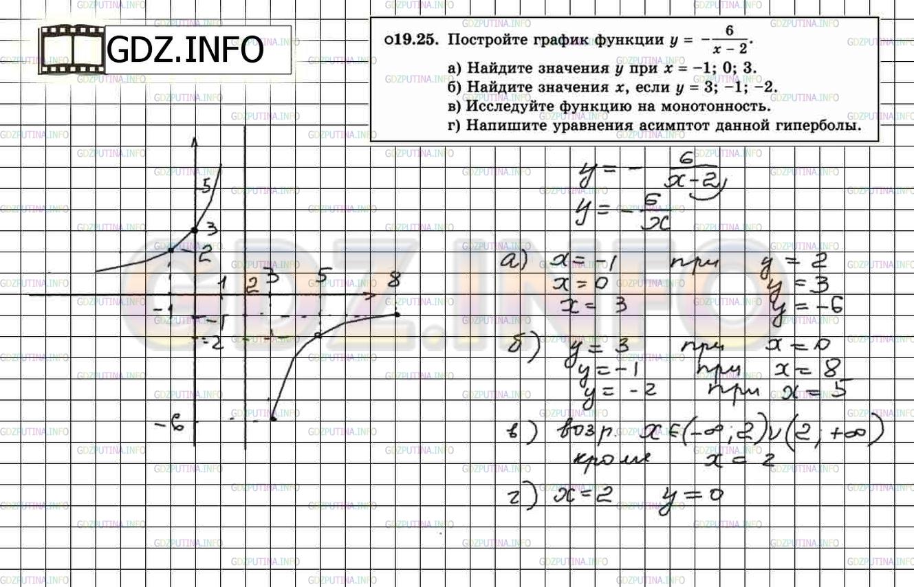 Решение 2: Задание №19.25 — ГДЗ по Алгебре 8 класс: Мордкович А.Г. | 
