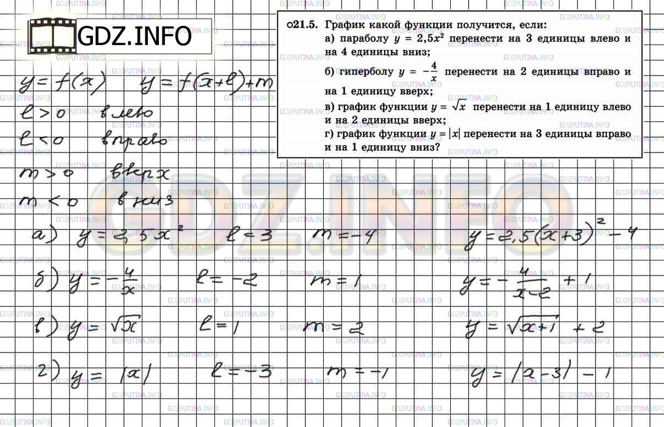 Решение 2: Задание №21.5 — ГДЗ по Алгебре 8 класс: Мордкович А.Г. | 