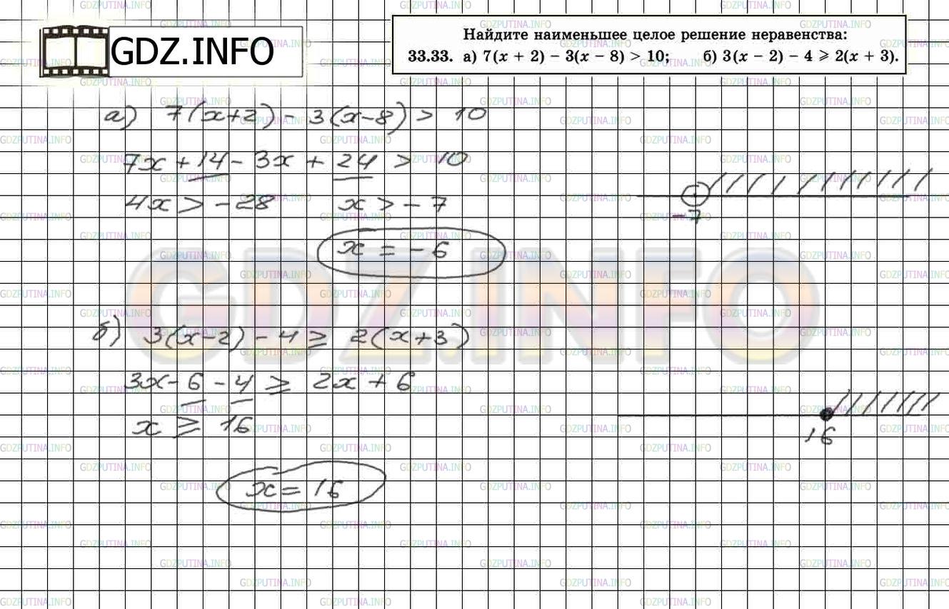 Решение 2: Задание №33.33 — ГДЗ по Алгебре 8 класс: Мордкович А.Г. |