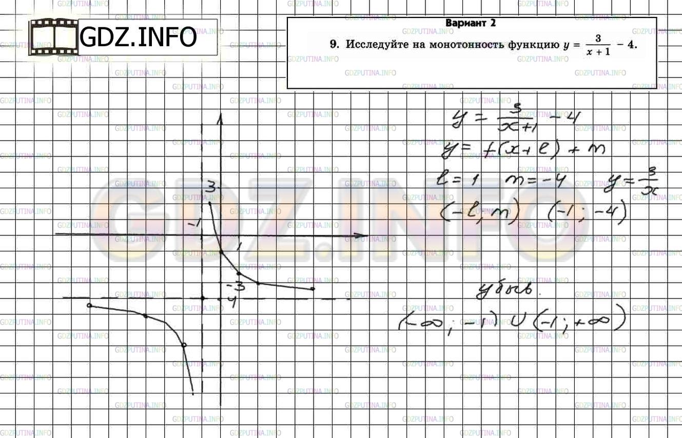 Решение 2: Домашняя контрольная работа номер 3 №9, Вариант 2 — ГДЗ по Алгебре 8 класс: Мордкович А.Г. | 