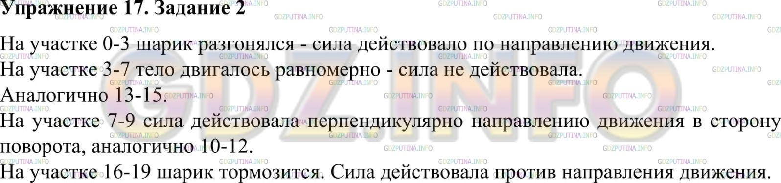 Решение 2: Упражнение 17 №2, Параграф 17 — ГДЗ по Физике 9 класс: Пёрышкин А.В. | На рисунке 37 изображена траектория движения шарика. На ней отмечены положения ш