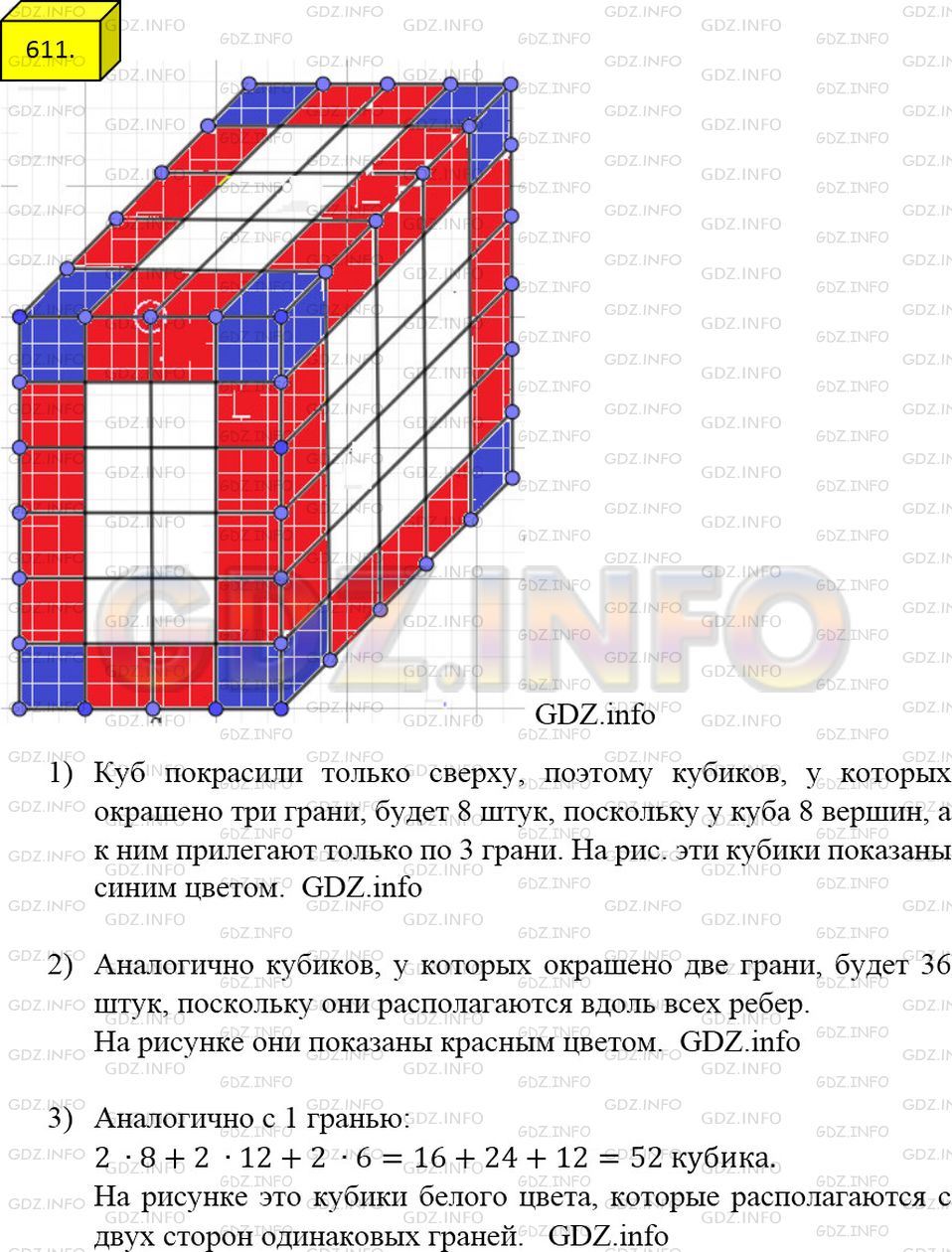Решение 3: Номер №611 — ГДЗ по Математике 5 класс: Мерзляк А.Г. | Брусок, имеющий форму прямоугольного параллелепипеда с измерениями 4 см, 5 см и 