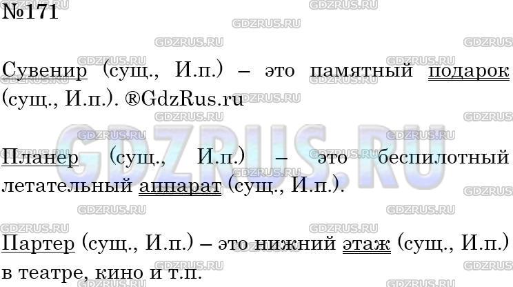 Решение 3: Номер №171 — ГДЗ по Русскому языку 5 класс: Ладыженская Т.А. | Пользуясь словарём, помещённым в конце учебника, объясните (письменно) значение 