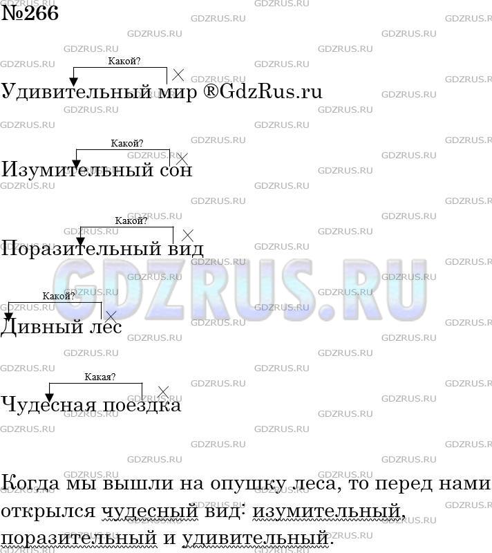 Решение 3: Номер №266 — ГДЗ по Русскому языку 5 класс: Ладыженская Т.А. | Составьте словосочетания «прилагательное + существительное», используя слова, по