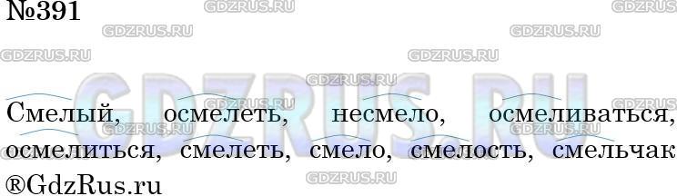 Решение 3: Номер №391 — ГДЗ по Русскому языку 5 класс: Ладыженская Т.А. | Продолжите ряд однокоренных слов смелый, осмелеть.