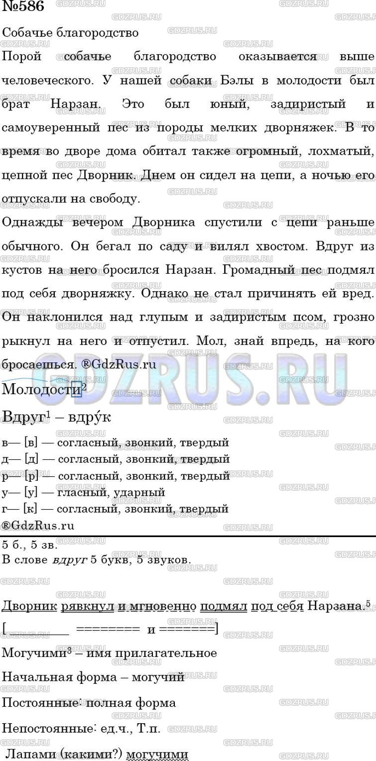 Решение 3: Номер №586 — ГДЗ по Русскому языку 5 класс: Ладыженская Т.А. | Прочитайте. Озаглавьте текст. Устно перескажите его содержание.<br /><br />Иногд
