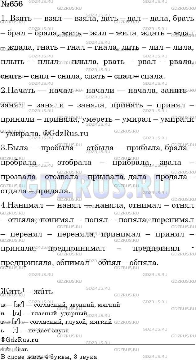 Решение 3: Номер №656 — ГДЗ по Русскому языку 5 класс: Ладыженская Т.А. | Образуйте (устно) глаголы и их формы по образцу. Правильно произносите эти глаго