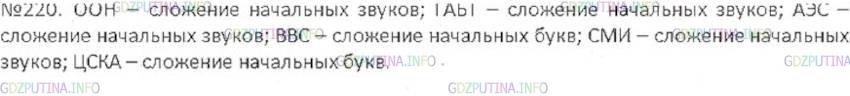 Решение 3: Номер №220 — ГДЗ по Русскому языку 6 класс: Ладыженская Т.А. | Прочитайте правильно сложносокращённые слова. Определите, как они образованы.<br