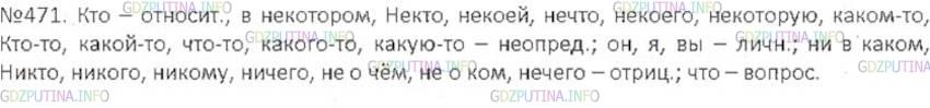 Решение 3: Номер №471 — ГДЗ по Русскому языку 6 класс: Ладыженская Т.А. | Прочитайте и озаглавьте текст. Найдите в тексте местоимения, определите их разря