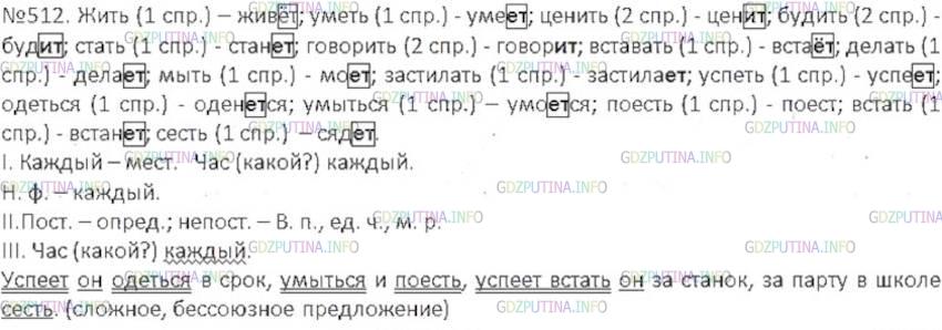 Решение 3: Номер №512 — ГДЗ по Русскому языку 6 класс: Ладыженская Т.А. | Все глаголы из стихотворения запишите в неопределённой форме и в 3-м лице в един