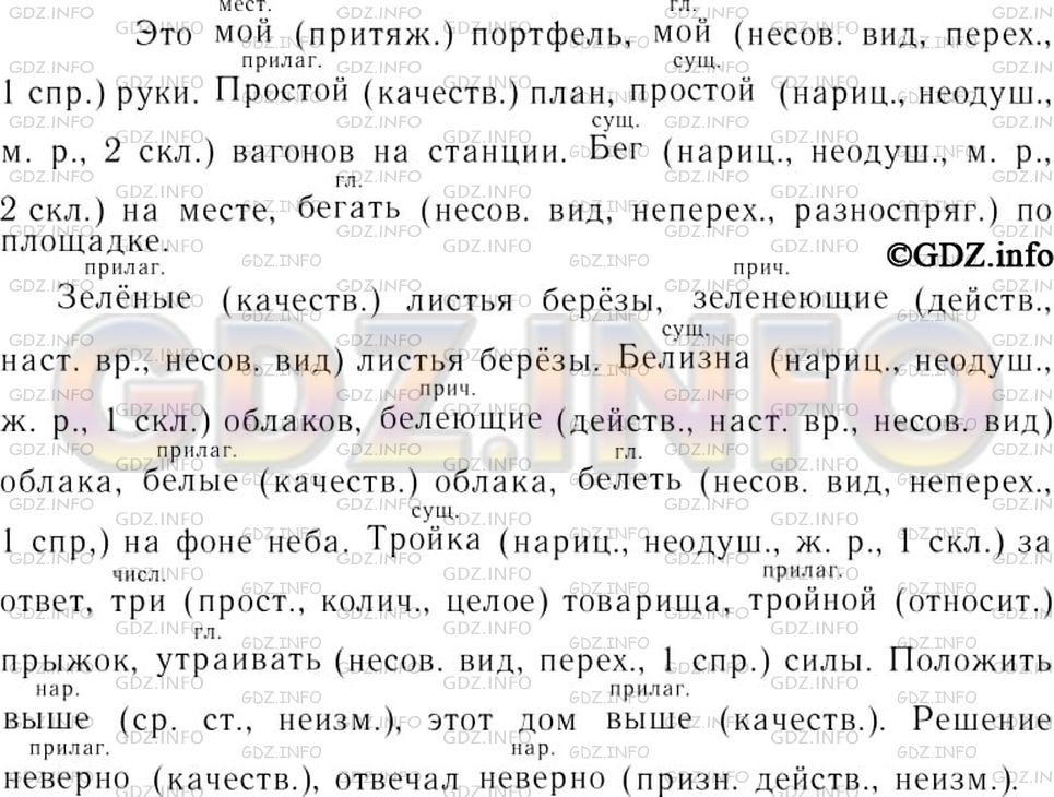 Решение 3: Номер №492 — ГДЗ по Русскому языку 7 класс: Ладыженская Т.А. | Сравните выделенные слова. Спишите, надписывая над выделенными словами, какими ч