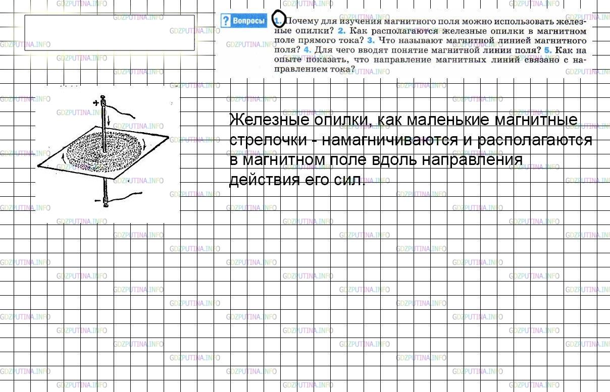 Решение 3: Вопрос №1, Параграф 58 — ГДЗ по Физике 8 класс: Пёрышкин А.В. | Почему для изучения магнитного поля можно использовать железные опилки?
