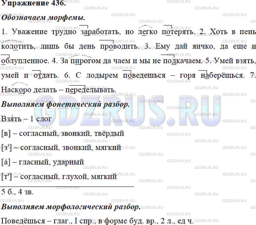 Решение 4: Номер №436 — ГДЗ по Русскому языку 5 класс: Ладыженская Т.А. | Какие из данных пословиц высмеивают леность, недобросовестное отношение к труду?