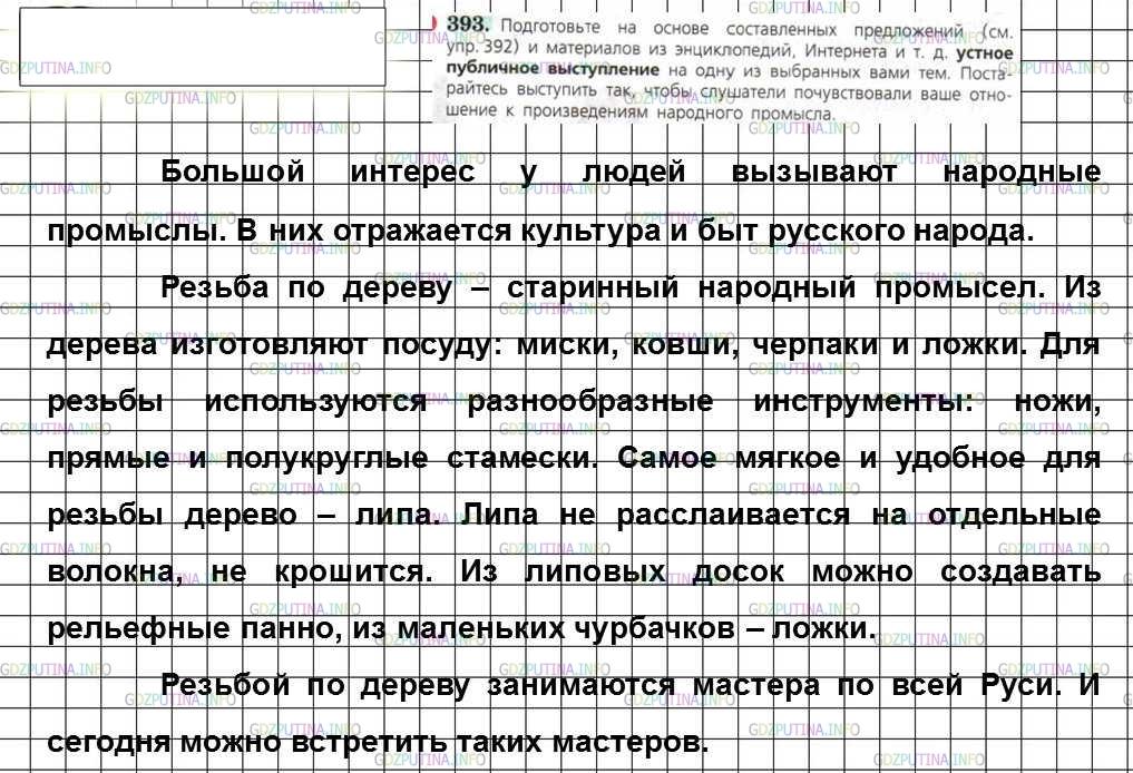 Решение 4: Номер №393 — ГДЗ по Русскому языку 6 класс: Ладыженская Т.А. | Подготовьте на основе составленных предложений (см. упр. 392) и материалов из эн
