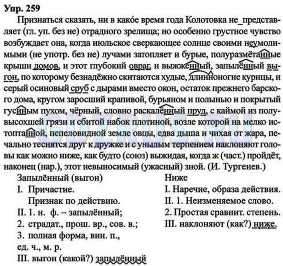 Решение 4: Номер №259 — ГДЗ по Русскому языку 8 класс: Ладыженская Т.А. | Определите основную мысль описания. Какое чувство стремится передать писатель, р