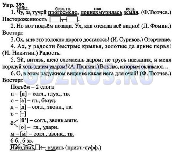 Решение 4: Номер №392 — ГДЗ по Русскому языку 8 класс: Ладыженская Т.А. | Запишите, расставляя запятые при междометиях и обращениях. Какие чувства выражаю
