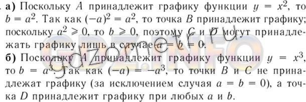Решение 5: Номер задания №564 — ГДЗ по Алгебре 7 класс: Макарычев Ю.Н. | Точка А(а;b) принадлежит графику функции:<br />а) у = х^2; б) у = х^3.<br />Прин