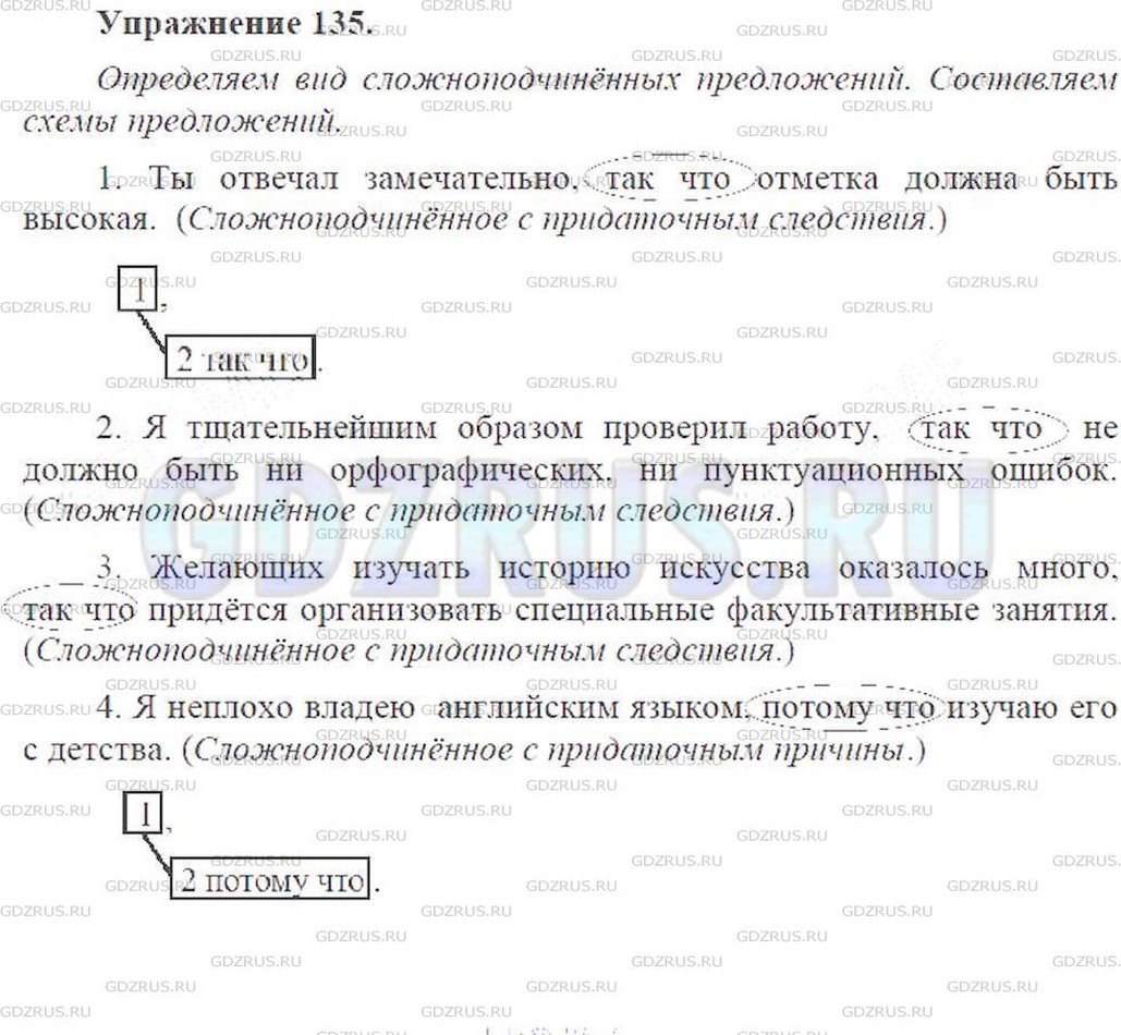 Решение 6: Номер №135 — ГДЗ по Русскому языку 9 класс: Ладыженская Т.А. | Спишите, поставьте недостающие запятые. Определите вид сложноподчинённых предлож